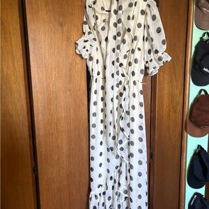 LC Lauren Conrad Black Polka Dot Long Sleeve Dress